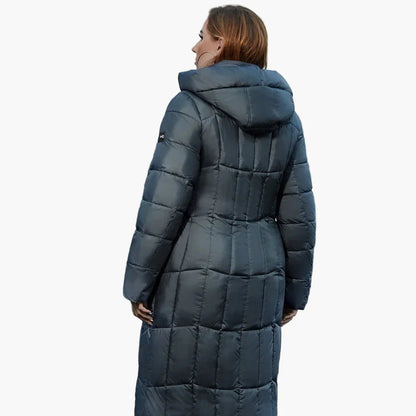 Damen Winter Steppmantel mit Kapuze, modischer langer Mantel für kalte Tage, Plus Size