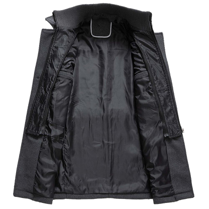 Men's Classic Winter Coat with Stand-up Collar – Elegant Business & Casual Coat