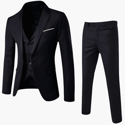 Herren 3-Teiliges Business Anzugset – Klassischer Eleganter Anzug für Hochzeit, Büro & Feste