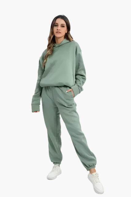 Damen Kapuzenpullover & Jogginghose Set – Bequemer Winter Loungeanzug für Alltag und Freizeit