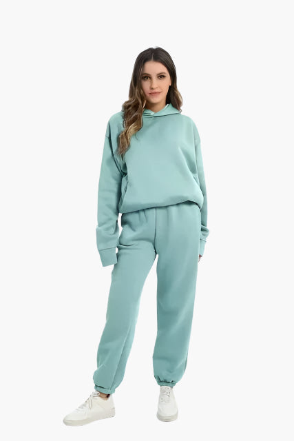 Damen Kapuzenpullover & Jogginghose Set – Bequemer Winter Loungeanzug für Alltag und Freizeit