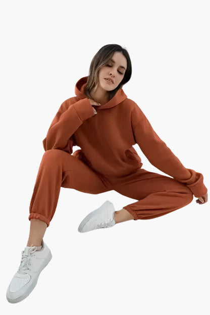 Damen Kapuzenpullover & Jogginghose Set – Bequemer Winter Loungeanzug für Alltag und Freizeit