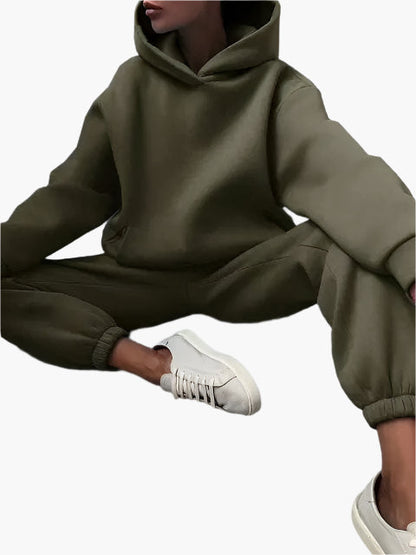 Damen Kapuzenpullover & Jogginghose Set – Bequemer Winter Loungeanzug für Alltag und Freizeit