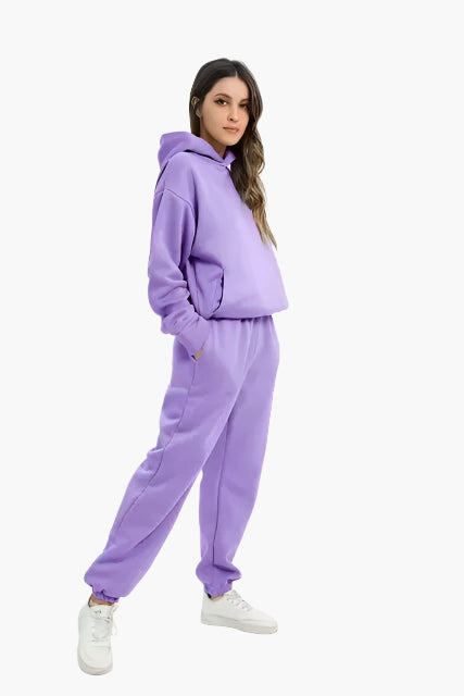 Damen Kapuzenpullover & Jogginghose Set – Bequemer Winter Loungeanzug für Alltag und Freizeit