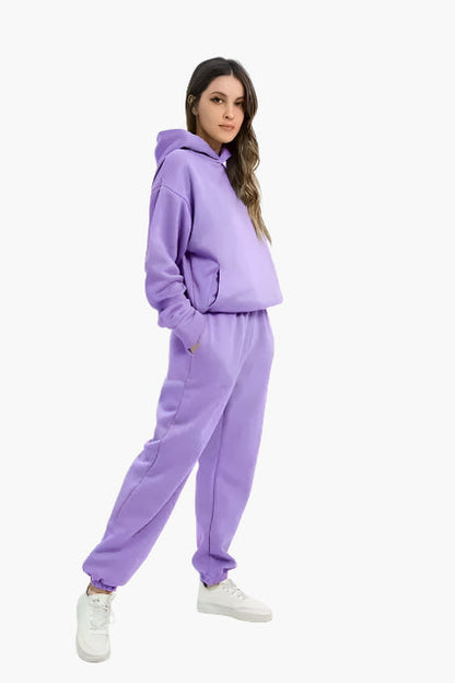 Damen Kapuzenpullover & Jogginghose Set – Bequemer Winter Loungeanzug für Alltag und Freizeit