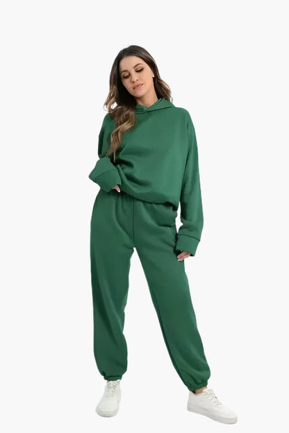 Damen Kapuzenpullover & Jogginghose Set – Bequemer Winter Loungeanzug für Alltag und Freizeit
