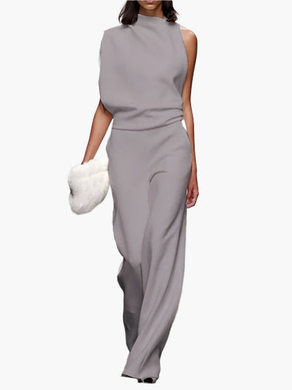 Damen Jumpsuit Elegant mit weitem Bein – Stilvoller Einteiler für Büro und Alltag