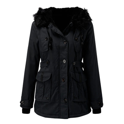 Damen Winterparka mit Kunstpelzkapuze – Stilvolle Outdoorjacke für kalte Tage