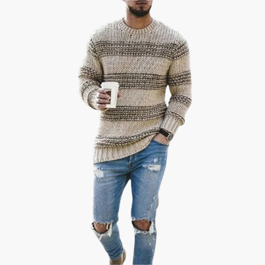 Herren Strickpullover im Norweger-Stil – Grob Gestrickter Winterpullover, Modisch & Bequem