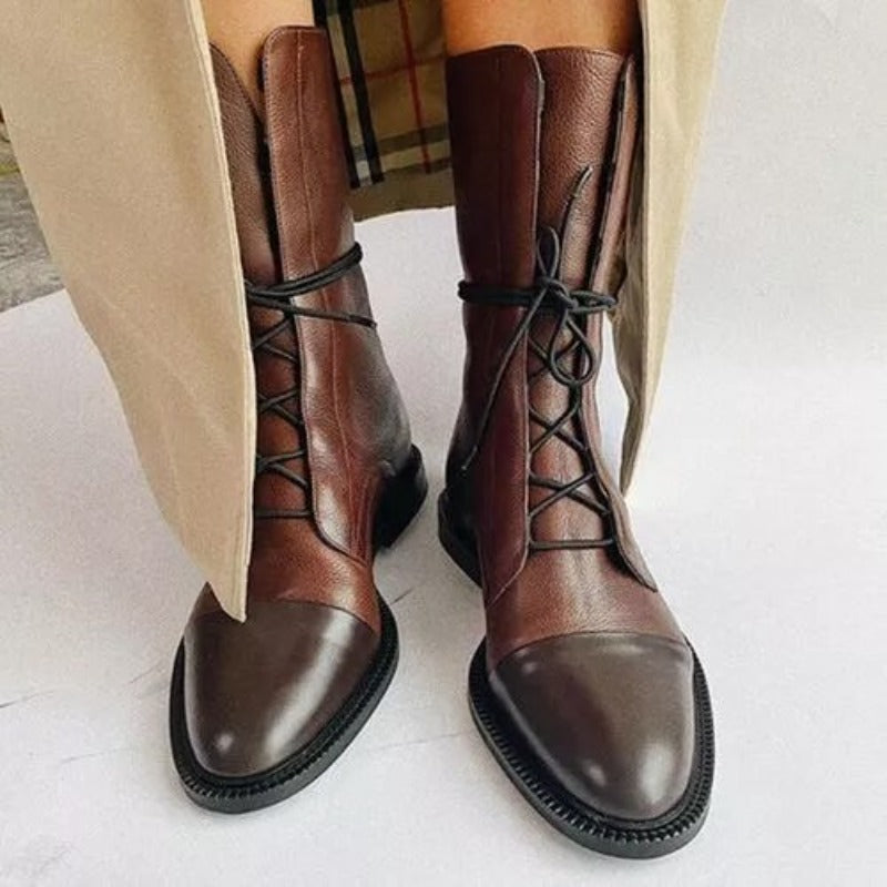 Damen Klassische Schnürstiefeletten im eleganten City-Look – Komfortable Alltagsboots für stilbewusste Frauen