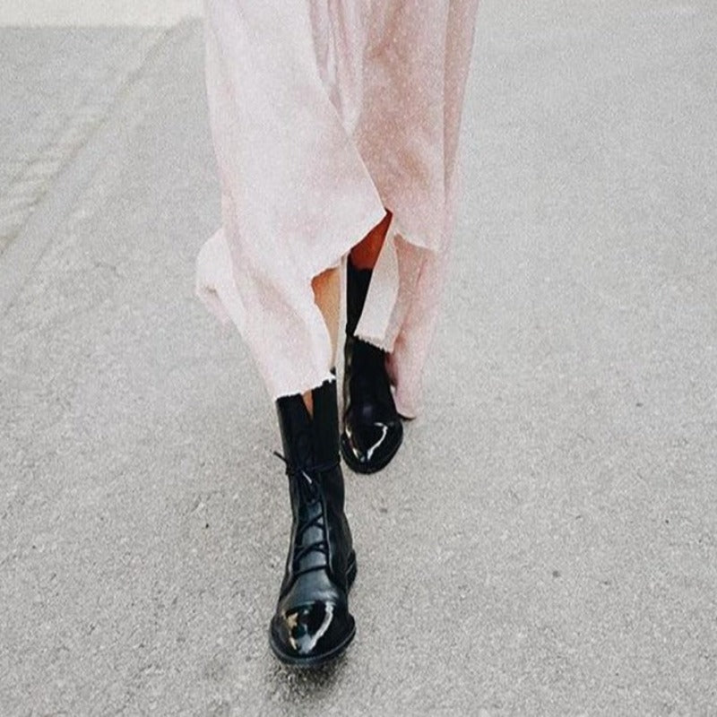 Damen Klassische Schnürstiefeletten im eleganten City-Look – Komfortable Alltagsboots für stilbewusste Frauen