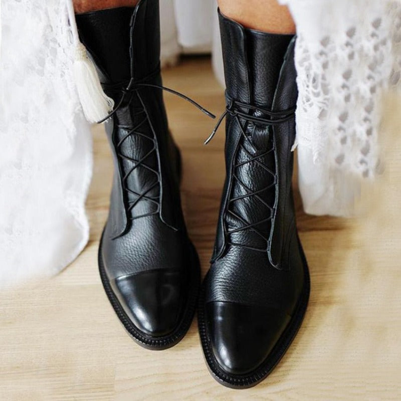 Damen Klassische Schnürstiefeletten im eleganten City-Look – Komfortable Alltagsboots für stilbewusste Frauen