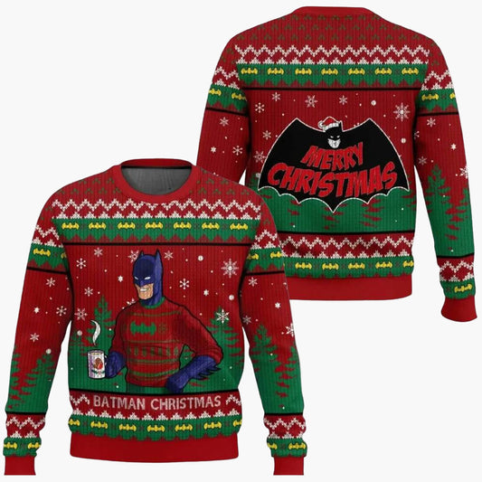 Herren Weihnachtspullover Batman Christmas – Lustiger Ugly Christmas Sweater für Fans