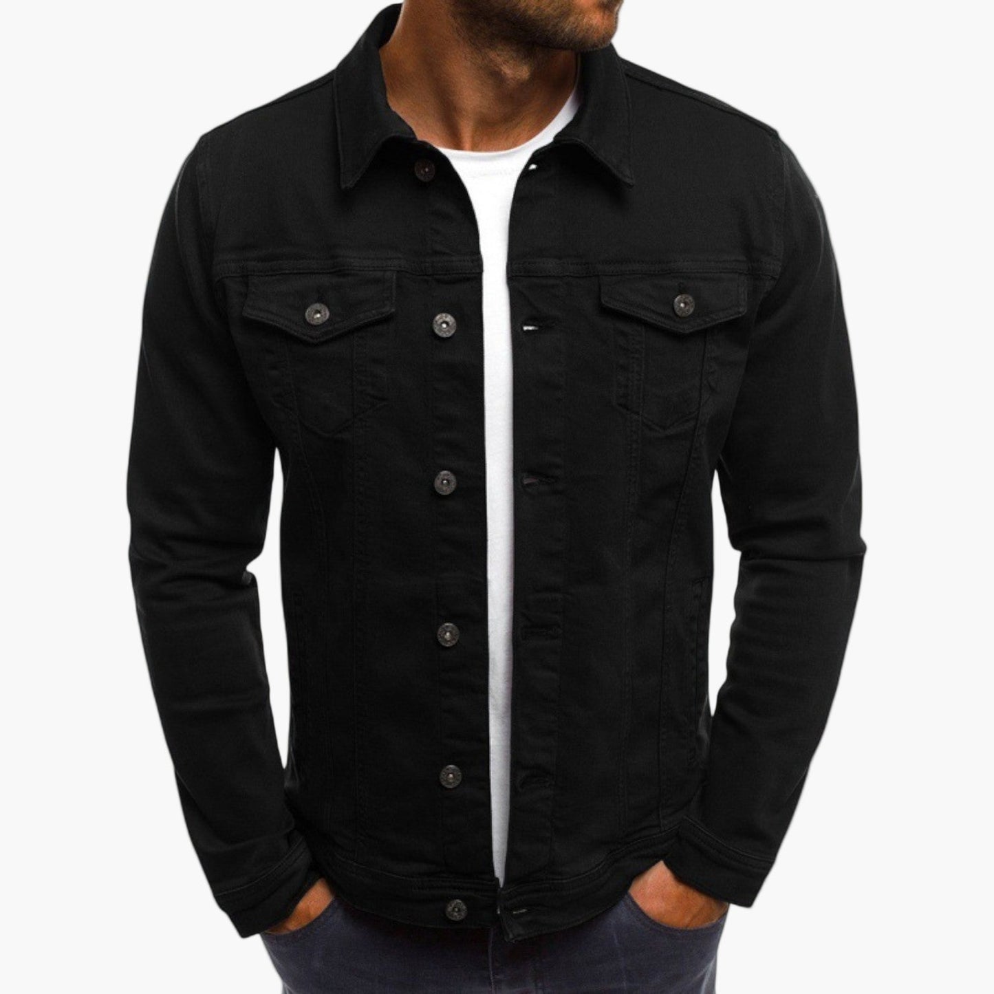 Men's denim jacket in modern slim fit – everyday jacket in workwear style for leisure and office