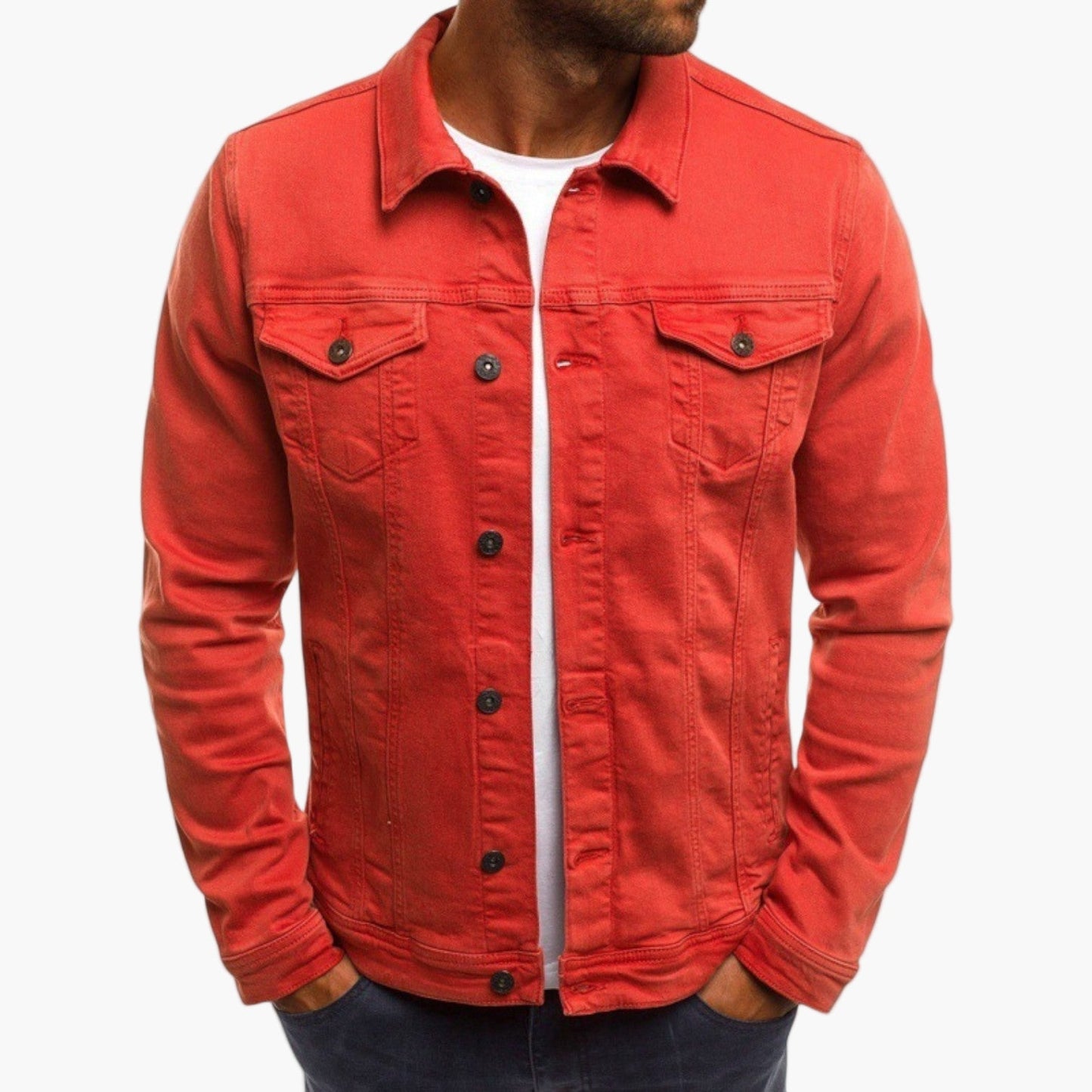 Men's denim jacket in modern slim fit – everyday jacket in workwear style for leisure and office