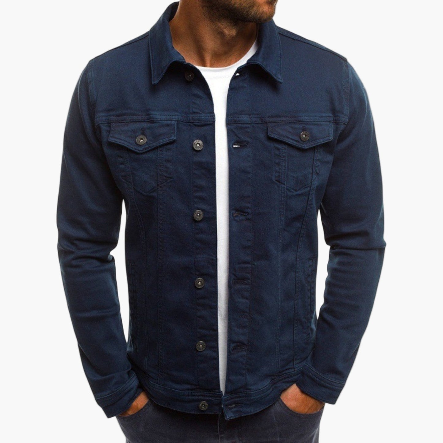 Men's denim jacket in modern slim fit – everyday jacket in workwear style for leisure and office