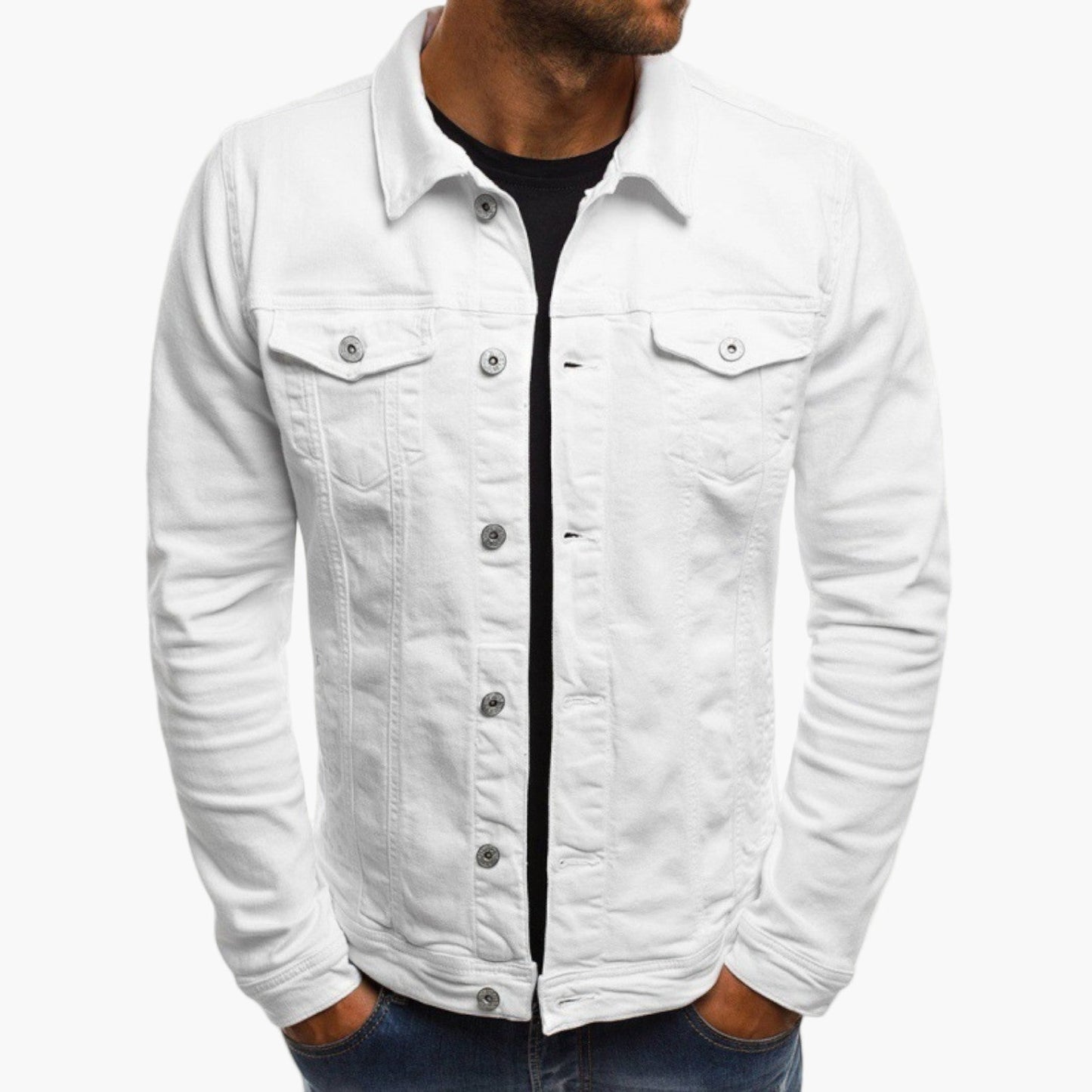 Men's denim jacket in modern slim fit – everyday jacket in workwear style for leisure and office