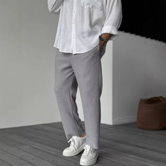 Herren Freizeit Streifen Cropped Hose – Moderner Hong Kong Style für Sommer & Alltag