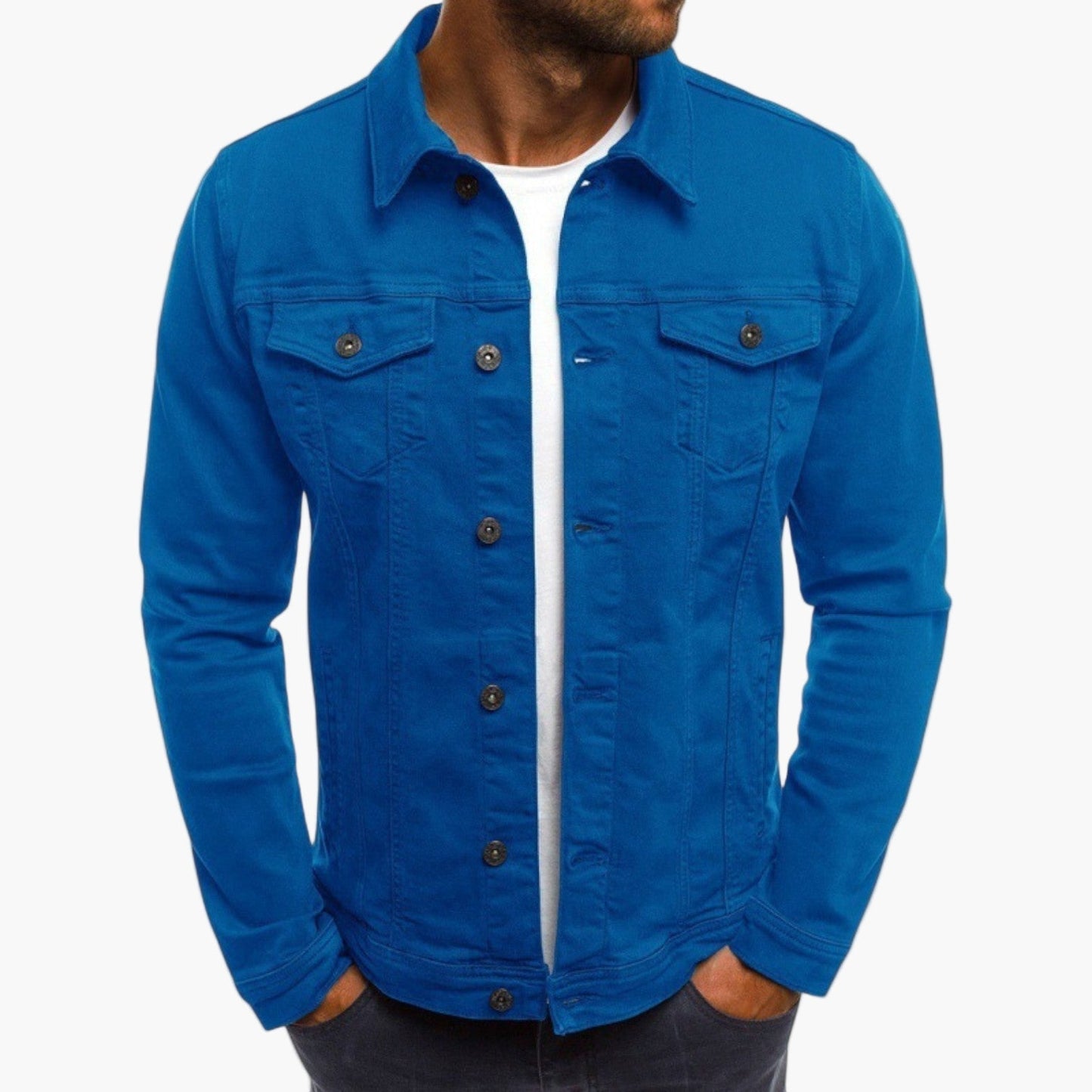 Men's denim jacket in modern slim fit – everyday jacket in workwear style for leisure and office