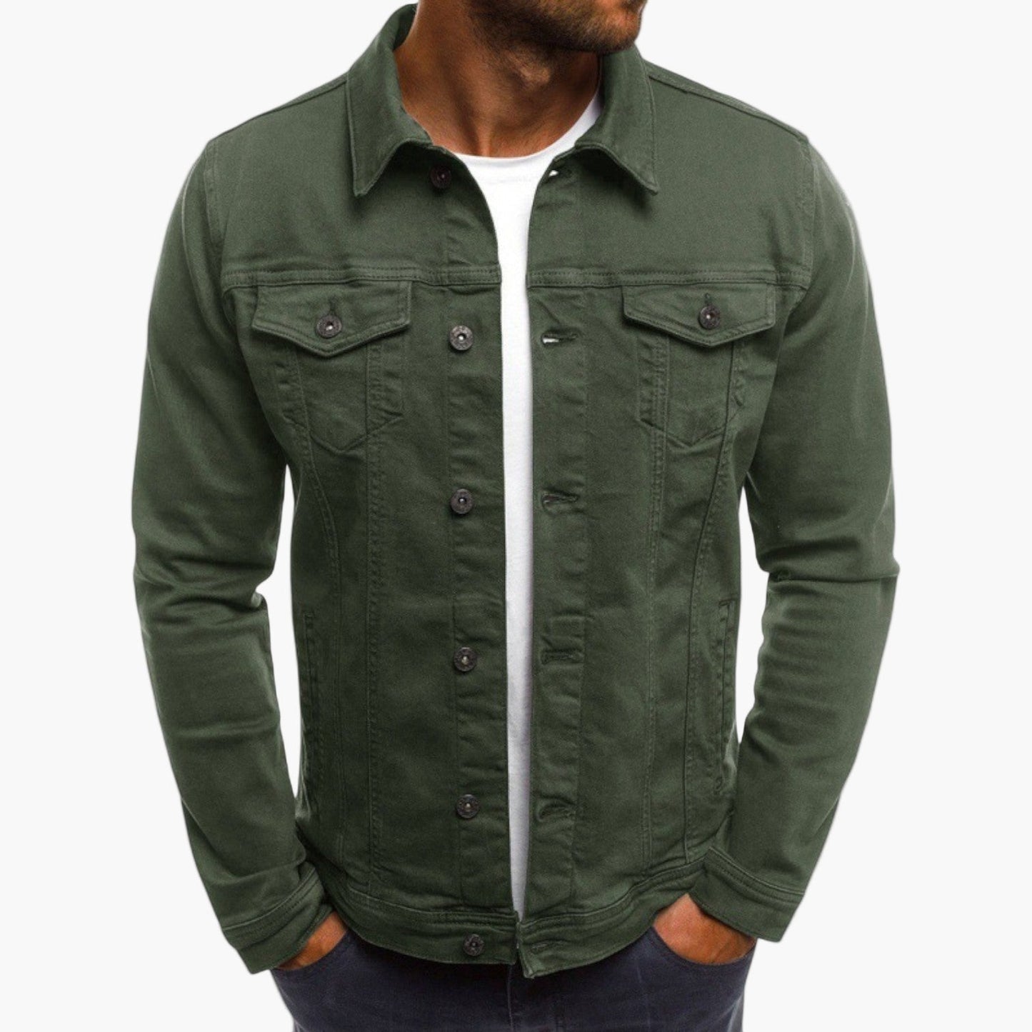 Men's denim jacket in modern slim fit – everyday jacket in workwear style for leisure and office