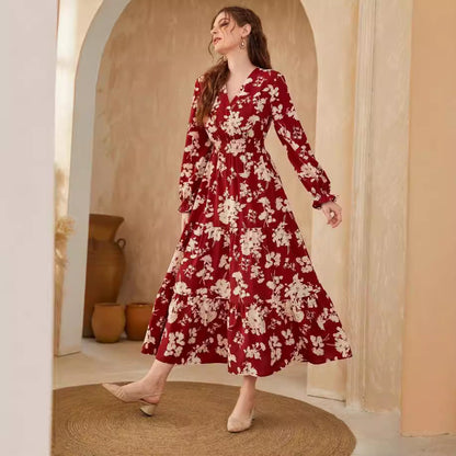 Susan – Schmal geschnittenes Langarmkleid mit V-Ausschnitt