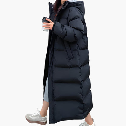 Damen Winter Steppmantel Lang Parka Wasserdicht mit Kapuze – Eleganter Outdoor Begleiter