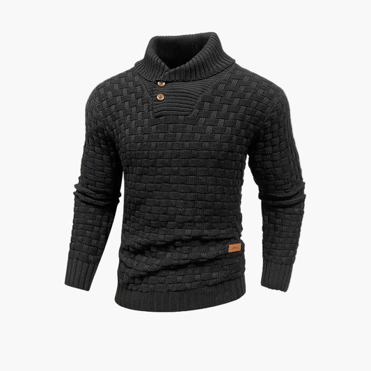 Men's knitted sweater with stand-up collar – stylish casual sweater for autumn and winter