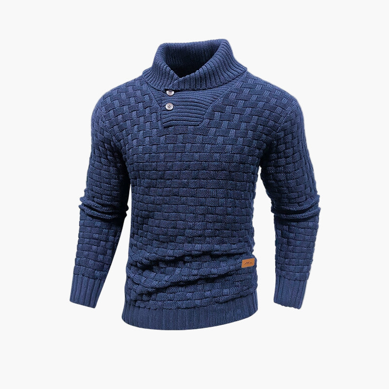 Men's knitted sweater with stand-up collar – stylish casual sweater for autumn and winter