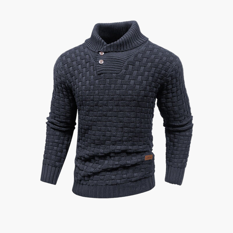 Men's knitted sweater with stand-up collar – stylish casual sweater for autumn and winter