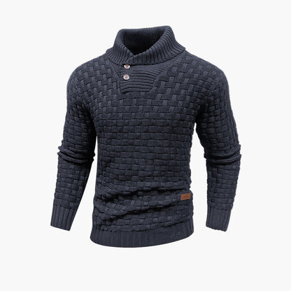 Men's knitted sweater with stand-up collar – stylish casual sweater for autumn and winter