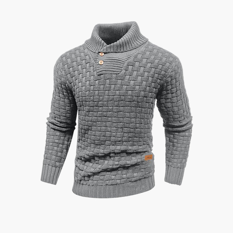 Men's knitted sweater with stand-up collar – stylish casual sweater for autumn and winter