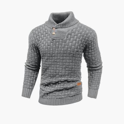 Men's knitted sweater with stand-up collar – stylish casual sweater for autumn and winter