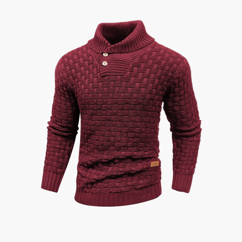 Men's knitted sweater with stand-up collar – stylish casual sweater for autumn and winter