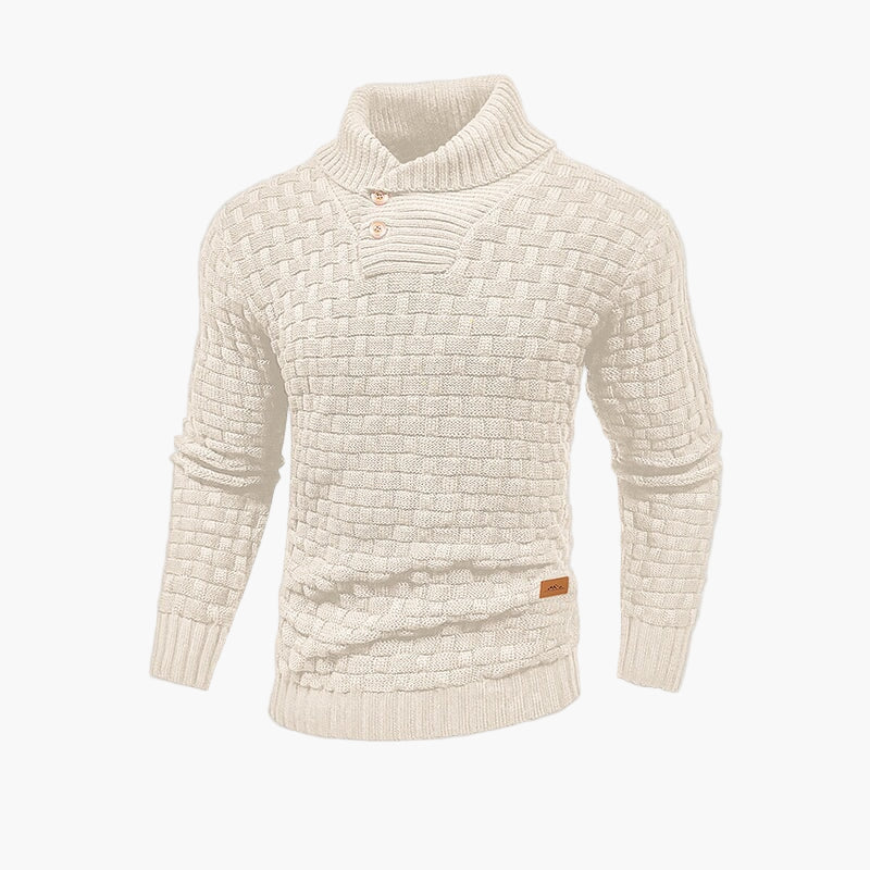 Men's knitted sweater with stand-up collar – stylish casual sweater for autumn and winter