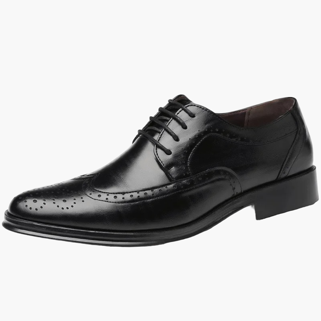 Men's Business Oxford Shoes – Classic with Brogue Details, Elegant Lace-up Shoes for Formal Occasions