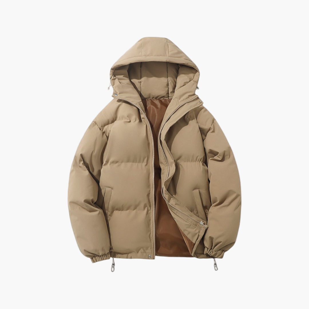 Men's Winter Quilted Jacket with Hood – Urban Style & Thermal Protection for Everyday and Outdoor Use