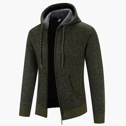 Herren Strick-Kapuzenjacke für Herbst & Winter – Warmes Freizeit Hoodie mit Reißverschluss