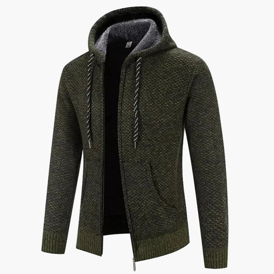 Herren Strick-Kapuzenjacke für Herbst & Winter – Warmes Freizeit Hoodie mit Reißverschluss