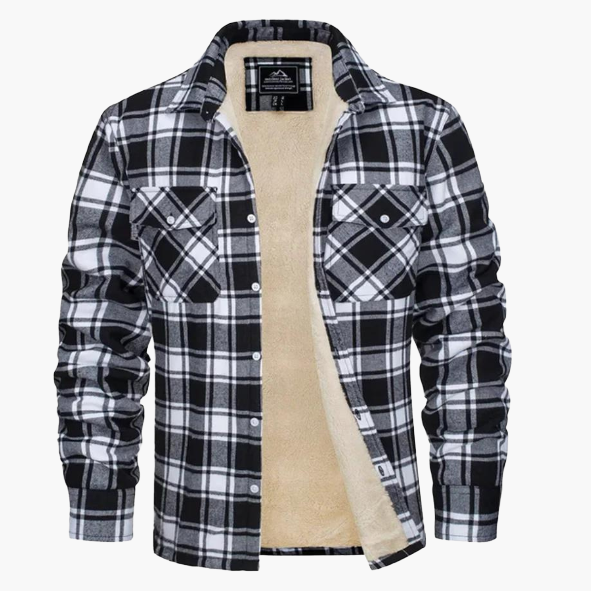 Men's Fleece Checkered Shirt Jacket Outdoor Style – Warm & Comfortable for Autumn and Winter