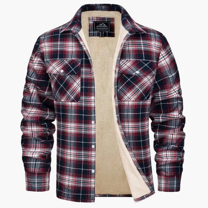Men's Fleece Checkered Shirt Jacket Outdoor Style – Warm & Comfortable for Autumn and Winter