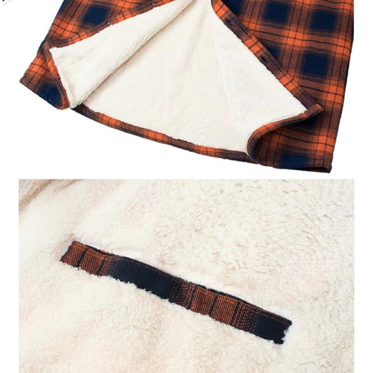 Men's Fleece Checkered Shirt Jacket Outdoor Style – Warm & Comfortable for Autumn and Winter