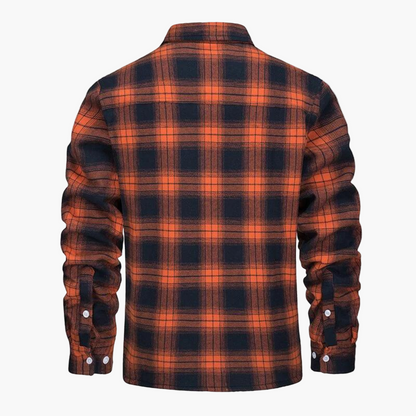 Men's Fleece Checkered Shirt Jacket Outdoor Style – Warm & Comfortable for Autumn and Winter