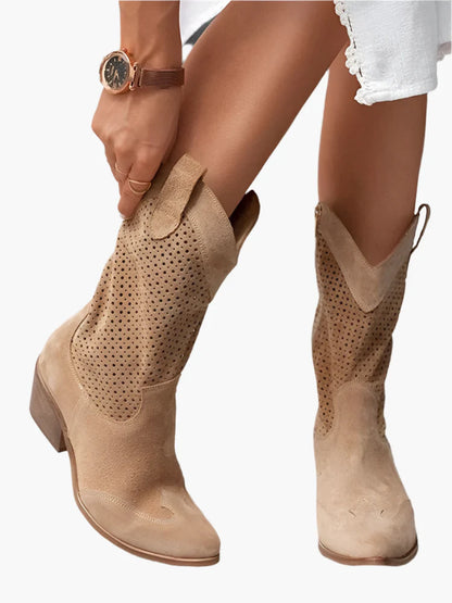 Damen Cowboy-Stiefel mit Reißverschluss – Modischer Western-Style für Alltag und Festival