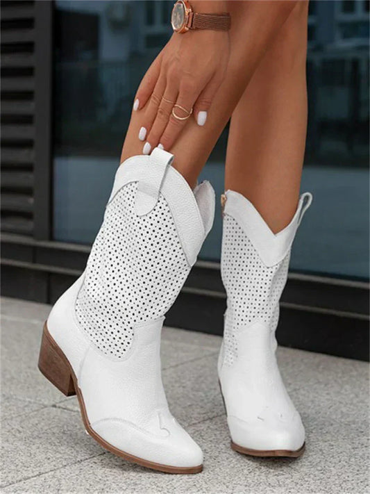 Damen Cowboy-Stiefel mit Reißverschluss – Modischer Western-Style für Alltag und Festival