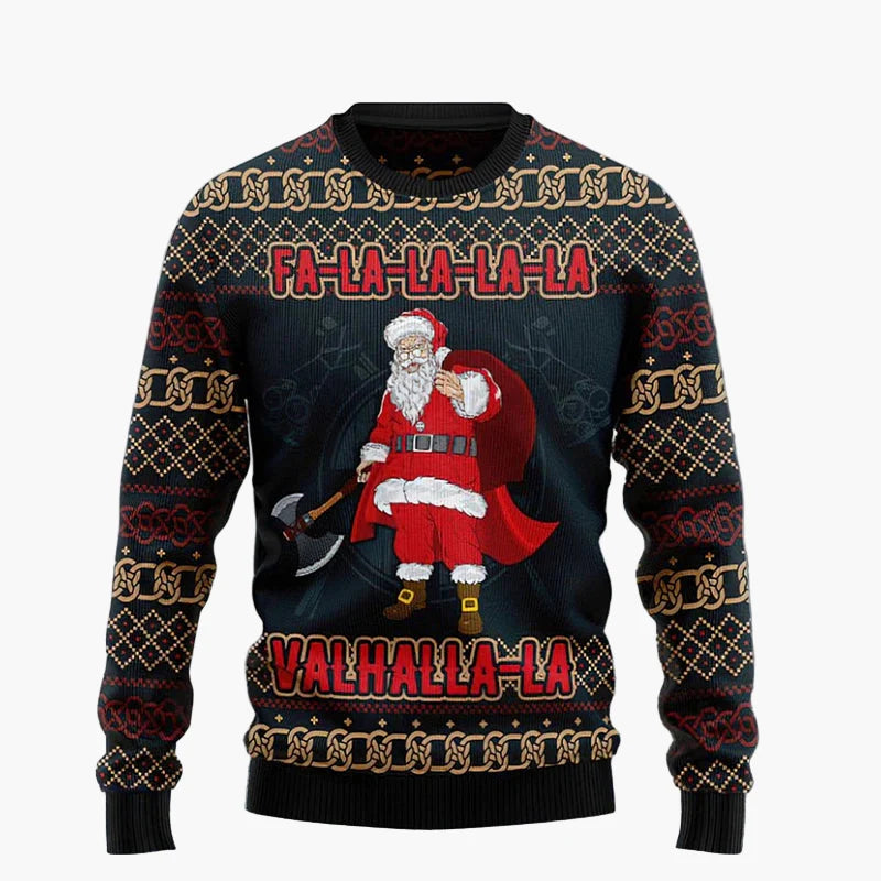 Herren Ugly Christmas Sweater Biker Style – Lustiger Weihnachts-Pullover mit Santa auf Motorrad