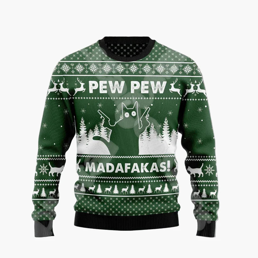 Herren Ugly Christmas Sweater mit lustigem Santa auf dem Schornstein – Perfekter Pullover für Weihnachten & Party