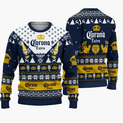 Herren Ugly Christmas Sweater Corona Extra – Lustiger Party-Pullover für Weihnachten