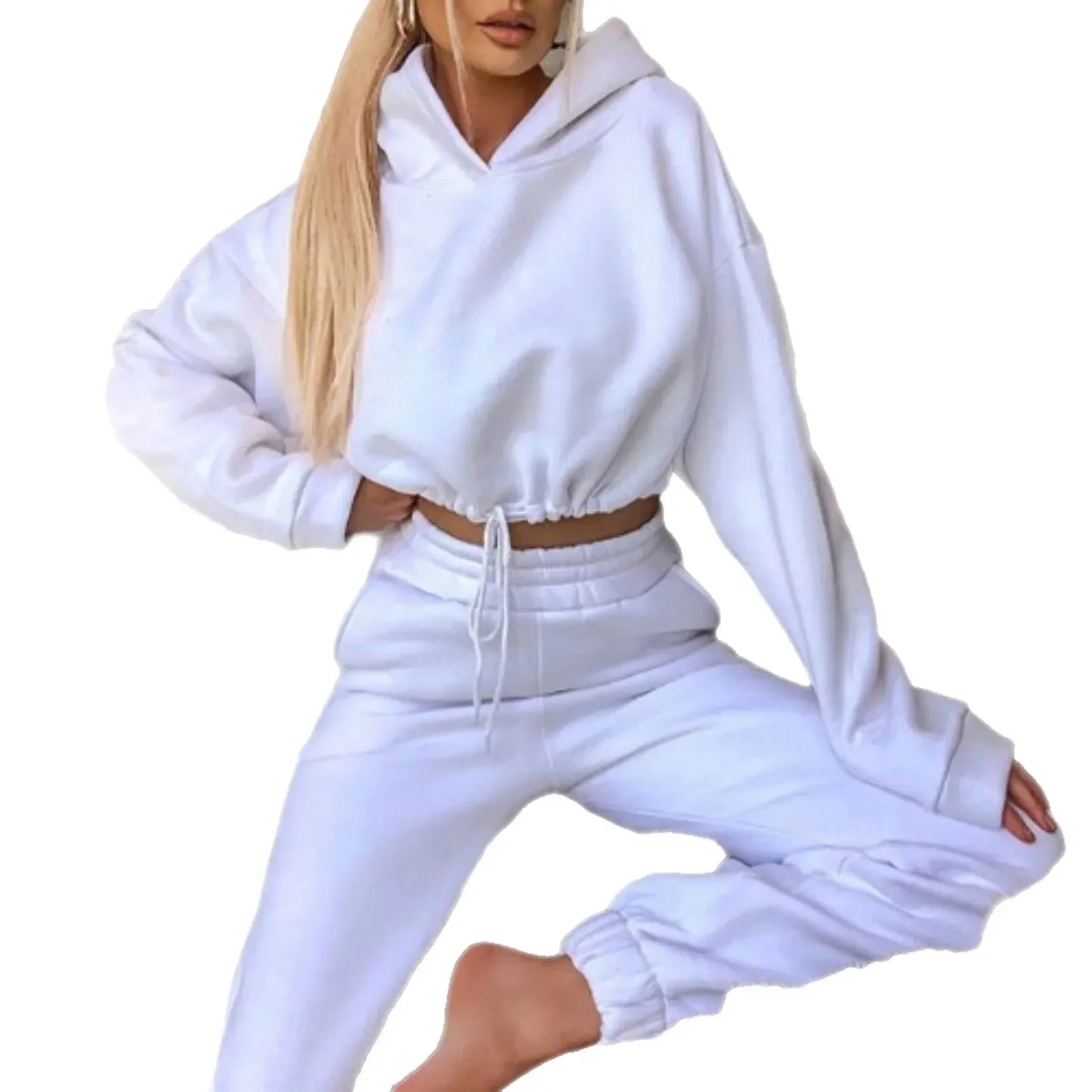 Women's Two-Piece Lounge Set – Fashionable Hoodie & Jogging Pants for Leisure and Everyday Use