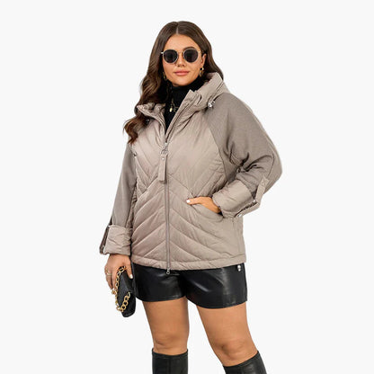 Damen Steppjacke mit Kapuze – Modische Übergangsjacke für den Alltag und Freizeit – Plus Size