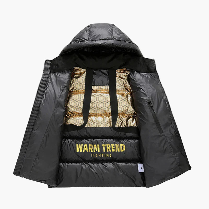 Men's winter quilted jacket with hood – urban streetwear for cold days